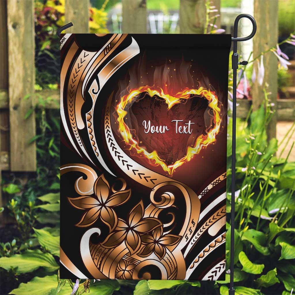 Personalised Polynesian Fiery Heart Garden Flag Passionate Love LT01 Garden Flag Black - Polynesian Pride