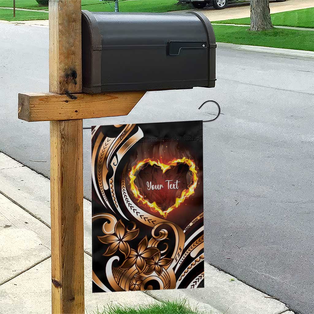 Personalised Polynesian Fiery Heart Garden Flag Passionate Love LT01 - Polynesian Pride