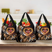 Polynesian Fiery Heart Grocery Bag Passionate Love LT01 3-pack One Size Black - Polynesian Pride