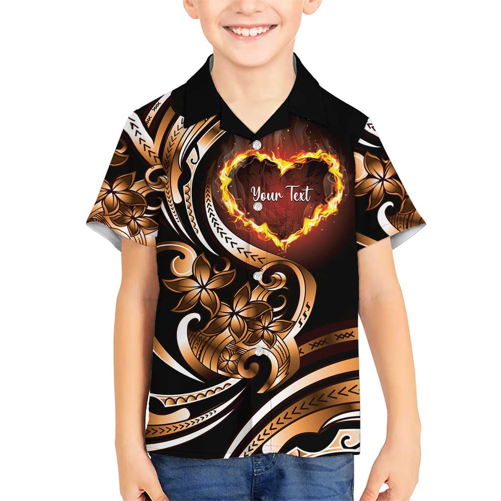 Personalised Polynesian Fiery Heart Hawaiian Shirt Passionate Love
