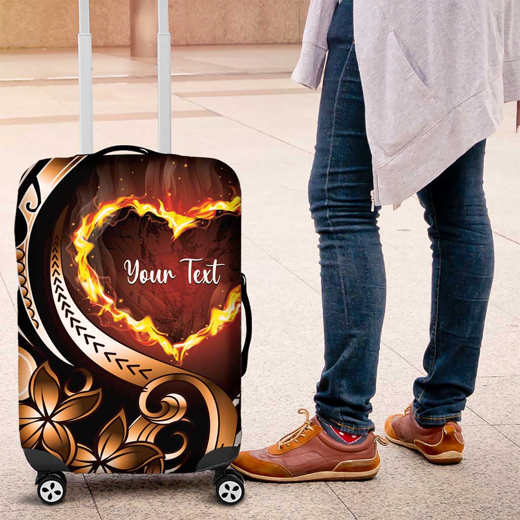 Personalised Polynesian Fiery Heart Luggage Cover Passionate Love