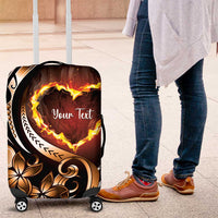 Personalised Polynesian Fiery Heart Luggage Cover Passionate Love