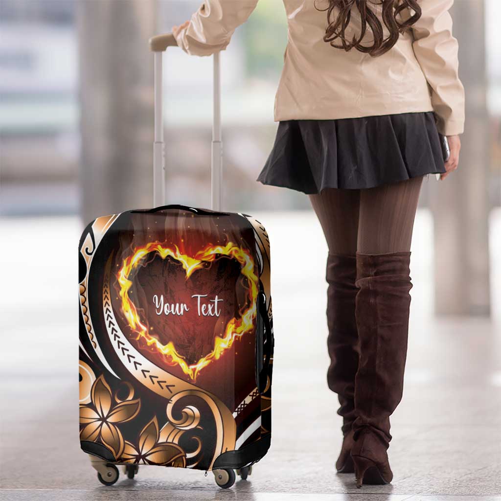 Personalised Polynesian Fiery Heart Luggage Cover Passionate Love