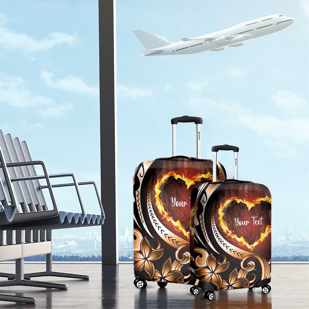Personalised Polynesian Fiery Heart Luggage Cover Passionate Love