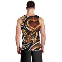Personalised Polynesian Fiery Heart Men Tank Top Passionate Love LT01 - Polynesian Pride