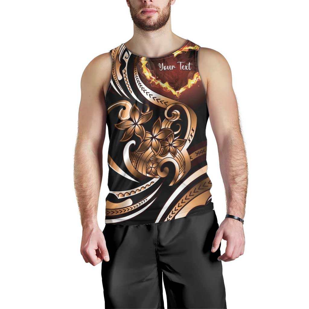 Personalised Polynesian Fiery Heart Men Tank Top Passionate Love LT01 - Polynesian Pride