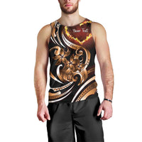 Personalised Polynesian Fiery Heart Men Tank Top Passionate Love LT01 - Polynesian Pride