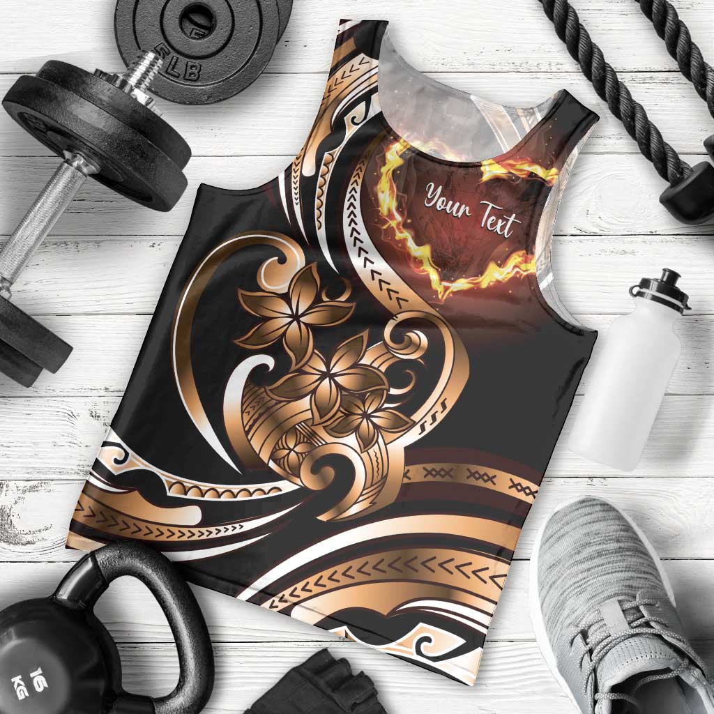 Personalised Polynesian Fiery Heart Men Tank Top Passionate Love LT01 - Polynesian Pride