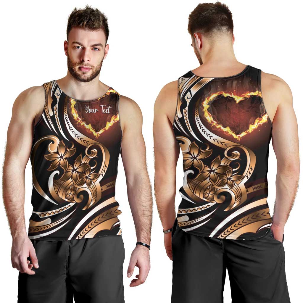 Personalised Polynesian Fiery Heart Men Tank Top Passionate Love LT01 - Polynesian Pride