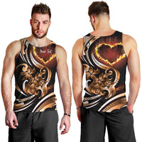Personalised Polynesian Fiery Heart Men Tank Top Passionate Love LT01 - Polynesian Pride