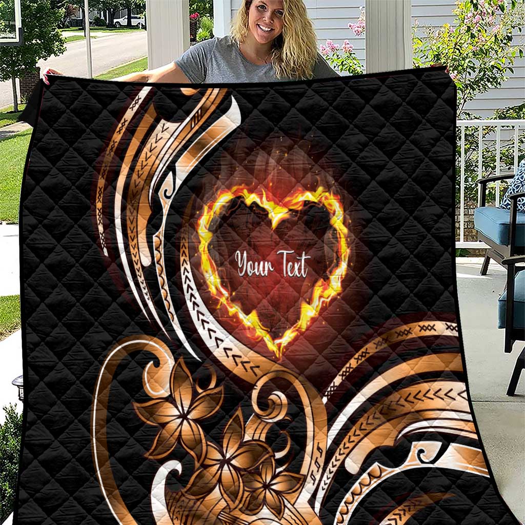 Personalised Polynesian Fiery Heart Quilt Passionate Love
