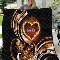 Personalised Polynesian Fiery Heart Quilt Passionate Love