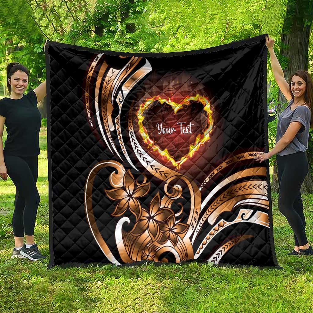 Personalised Polynesian Fiery Heart Quilt Passionate Love
