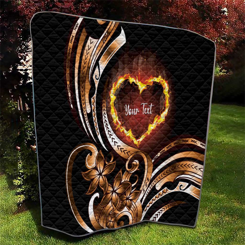 Personalised Polynesian Fiery Heart Quilt Passionate Love