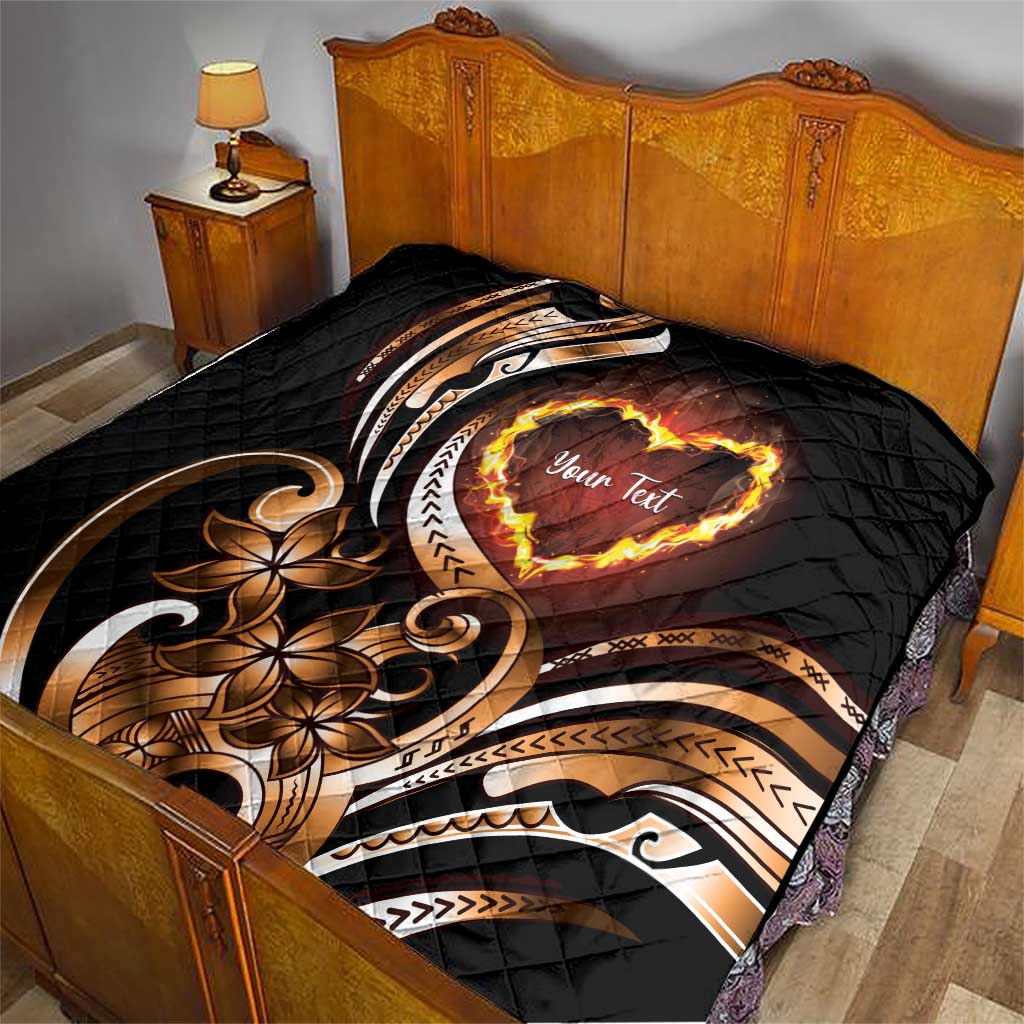 Personalised Polynesian Fiery Heart Quilt Passionate Love