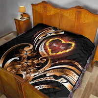 Personalised Polynesian Fiery Heart Quilt Passionate Love