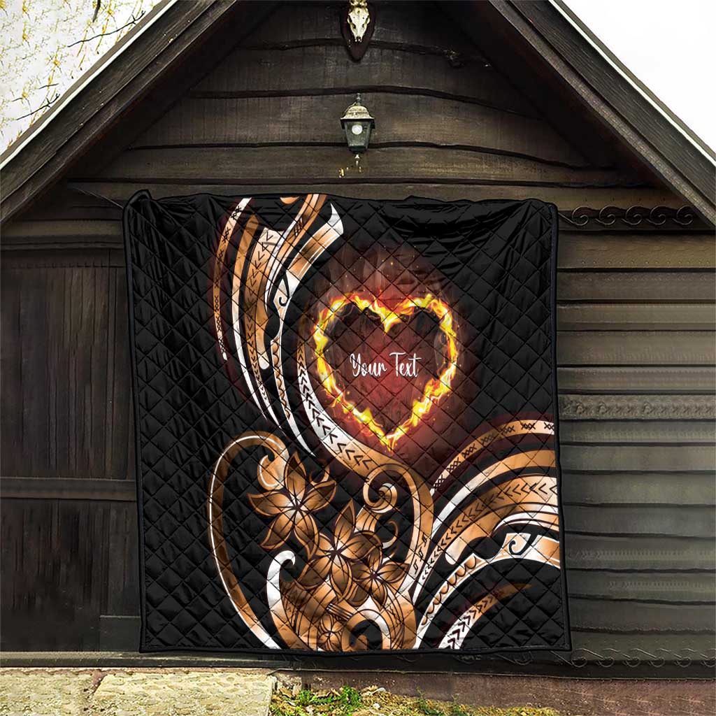 Personalised Polynesian Fiery Heart Quilt Passionate Love