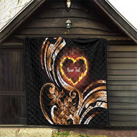 Personalised Polynesian Fiery Heart Quilt Passionate Love