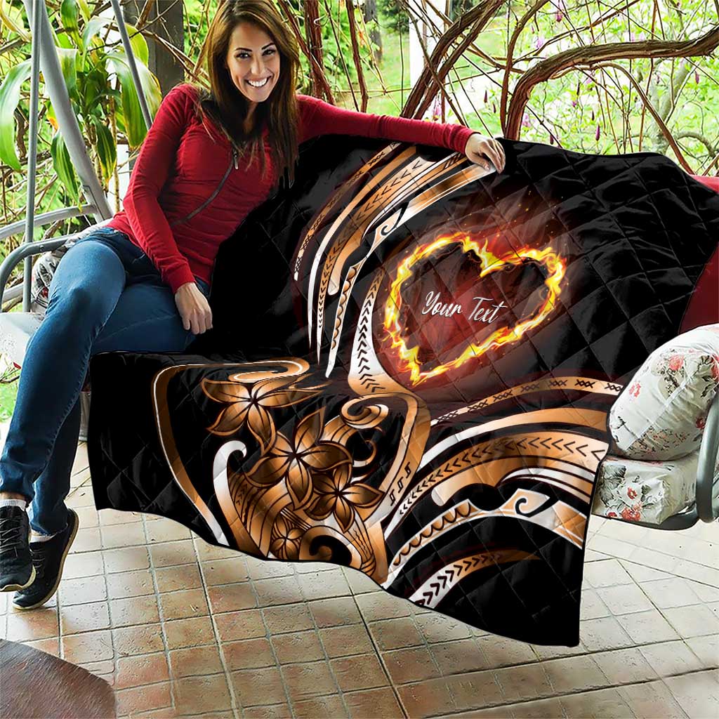 Personalised Polynesian Fiery Heart Quilt Passionate Love