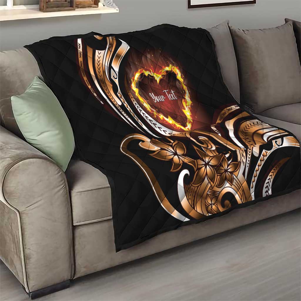 Personalised Polynesian Fiery Heart Quilt Passionate Love