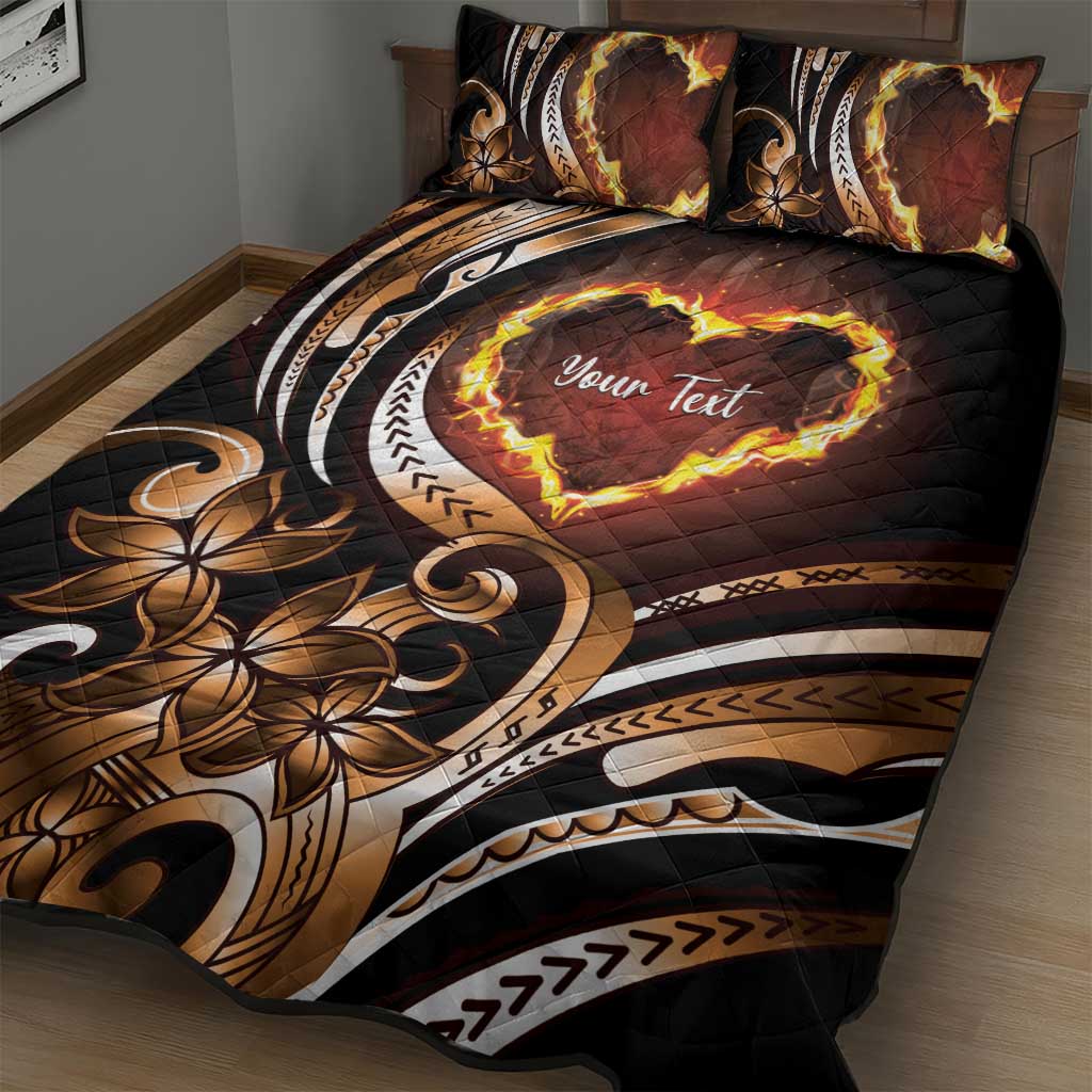 Personalised Polynesian Fiery Heart Quilt Bed Set Passionate Love LT01 - Polynesian Pride