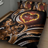 Personalised Polynesian Fiery Heart Quilt Bed Set Passionate Love LT01 - Polynesian Pride
