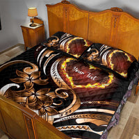Personalised Polynesian Fiery Heart Quilt Bed Set Passionate Love LT01 - Polynesian Pride