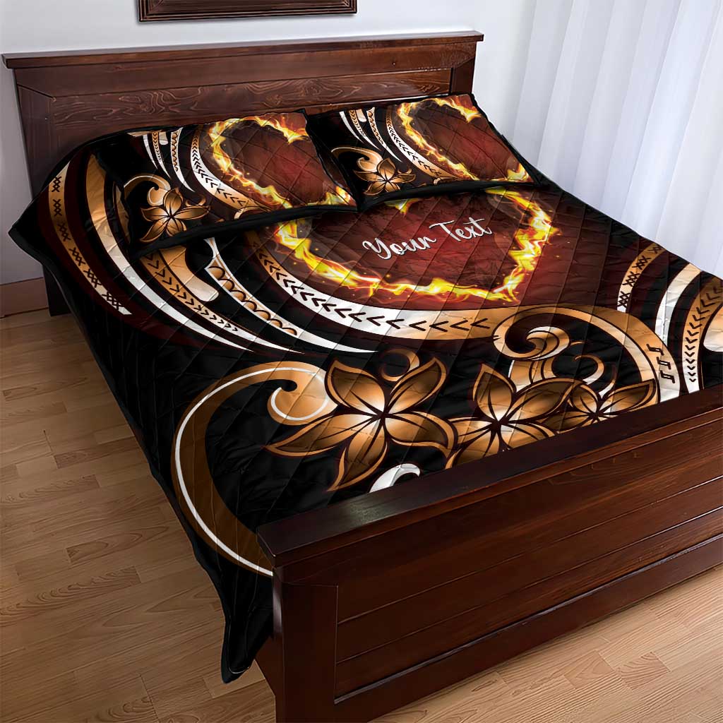 Personalised Polynesian Fiery Heart Quilt Bed Set Passionate Love LT01 - Polynesian Pride