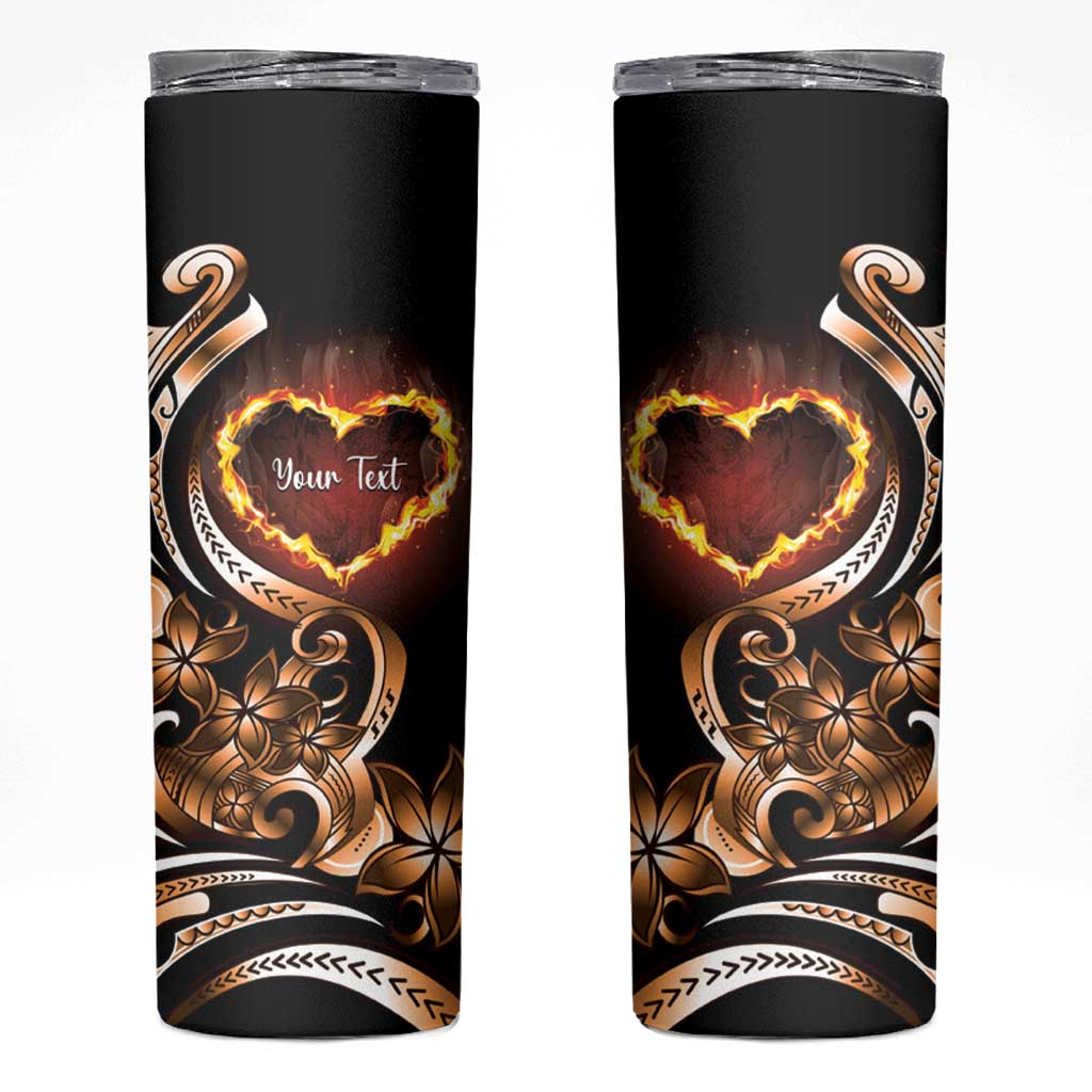 Personalised Polynesian Fiery Heart Skinny Tumbler Passionate Love