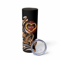 Personalised Polynesian Fiery Heart Skinny Tumbler Passionate Love
