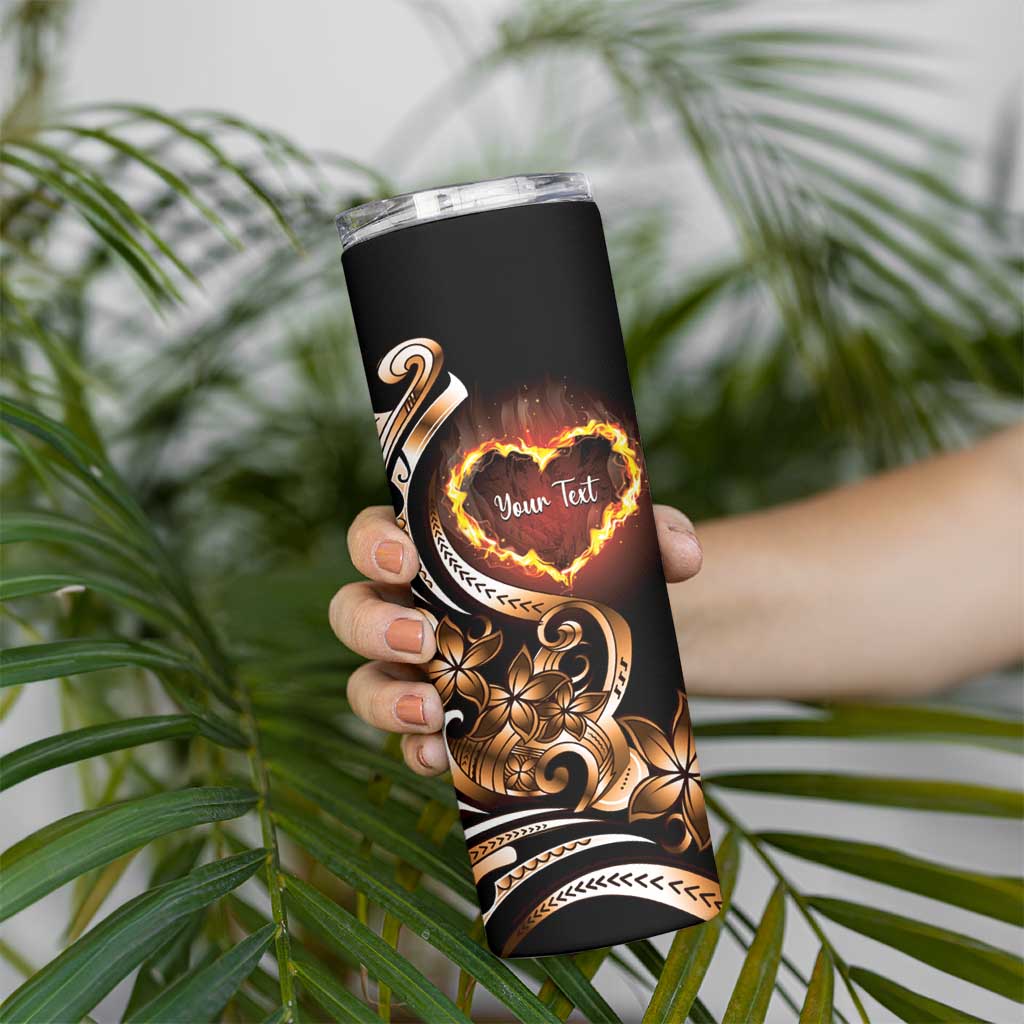 Personalised Polynesian Fiery Heart Skinny Tumbler Passionate Love