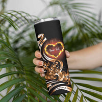 Personalised Polynesian Fiery Heart Skinny Tumbler Passionate Love