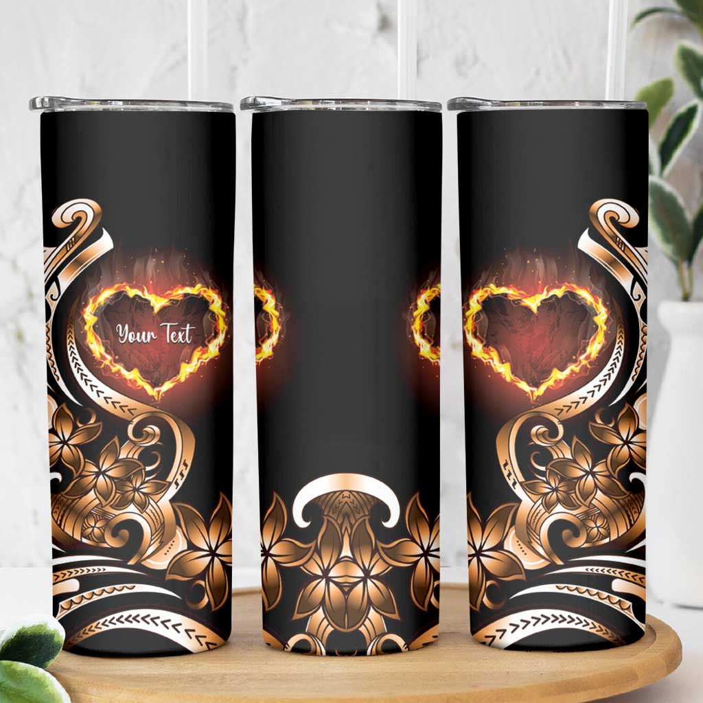 Personalised Polynesian Fiery Heart Skinny Tumbler Passionate Love