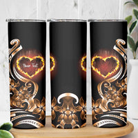 Personalised Polynesian Fiery Heart Skinny Tumbler Passionate Love