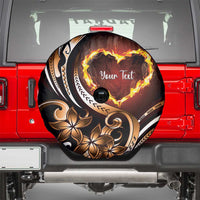 Personalised Polynesian Fiery Heart Spare Tire Cover Passionate Love LT01 - Polynesian Pride