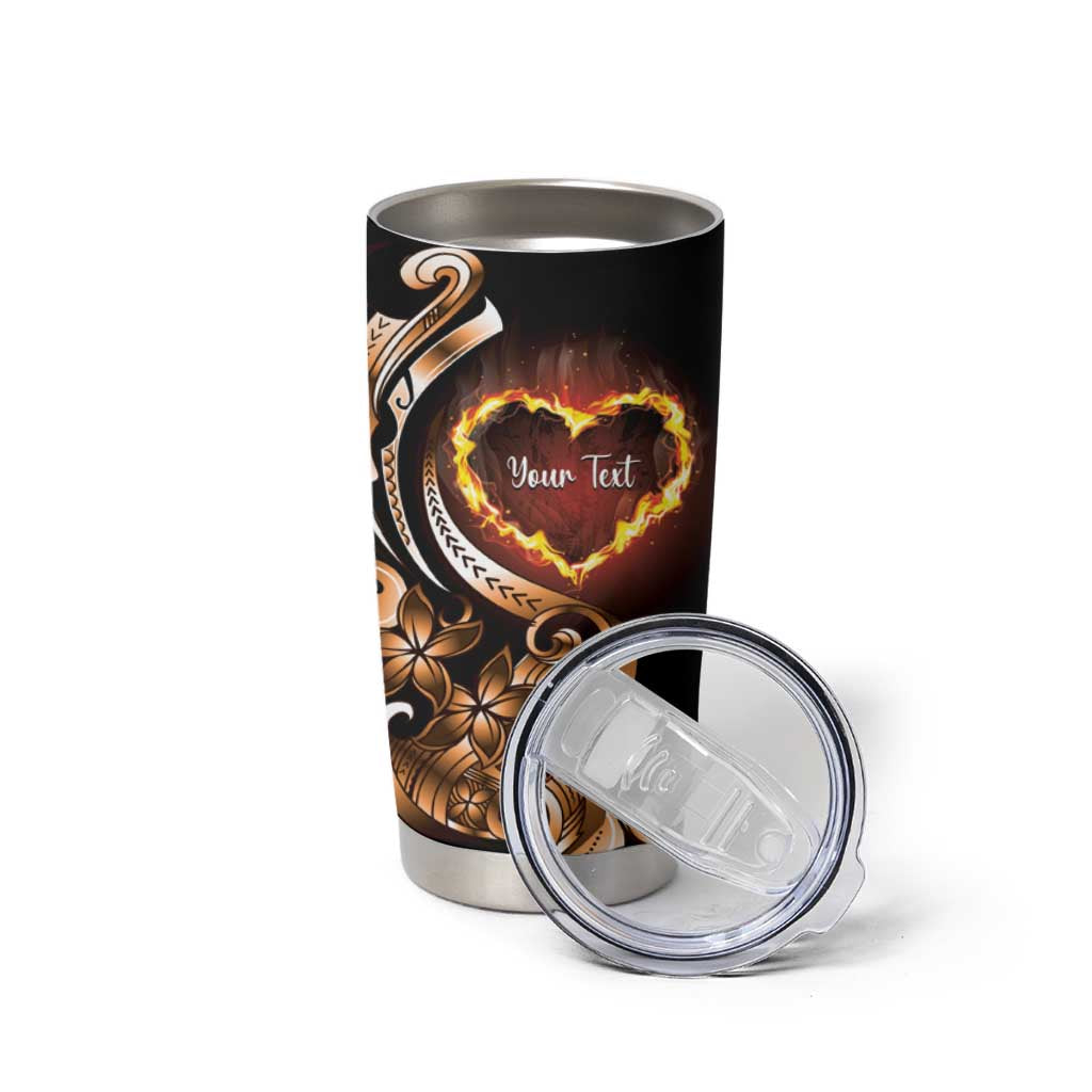 Personalised Polynesian Fiery Heart Tumbler Cup Passionate Love LT01 - Polynesian Pride