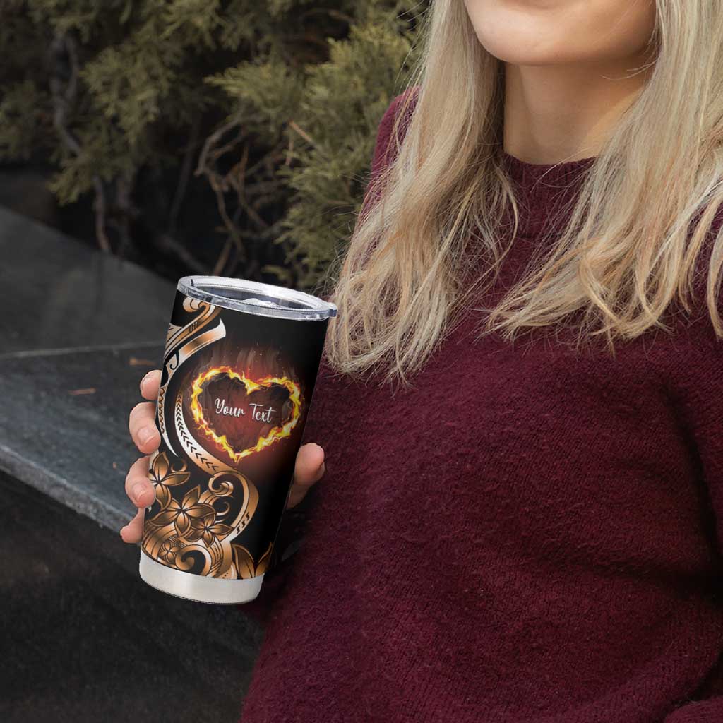 Personalised Polynesian Fiery Heart Tumbler Cup Passionate Love LT01 - Polynesian Pride