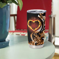 Personalised Polynesian Fiery Heart Tumbler Cup Passionate Love LT01 - Polynesian Pride