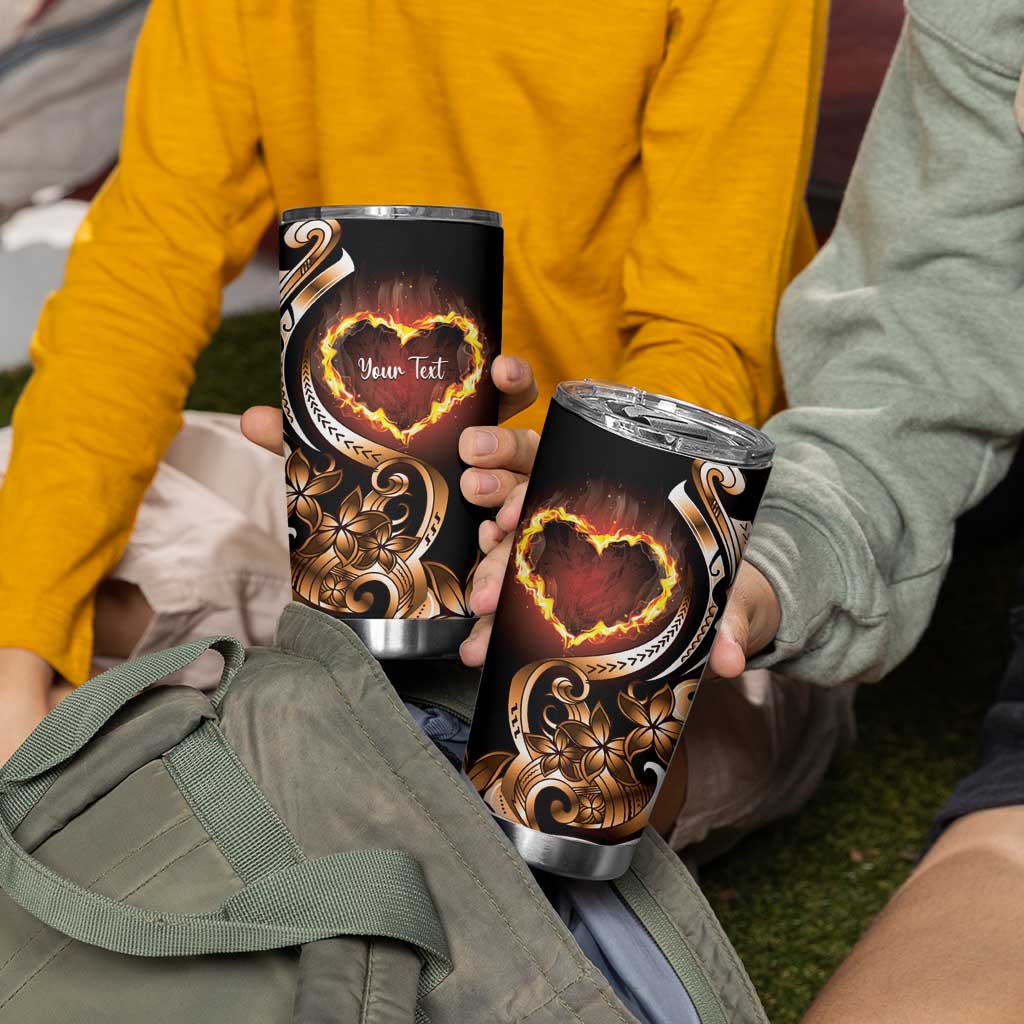 Personalised Polynesian Fiery Heart Tumbler Cup Passionate Love LT01 - Polynesian Pride
