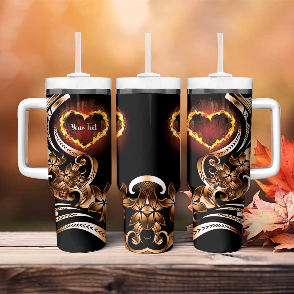 Personalised Polynesian Fiery Heart Tumbler With Handle Passionate Love LT01 - Polynesian Pride