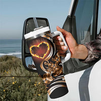 Personalised Polynesian Fiery Heart Tumbler With Handle Passionate Love LT01 - Polynesian Pride