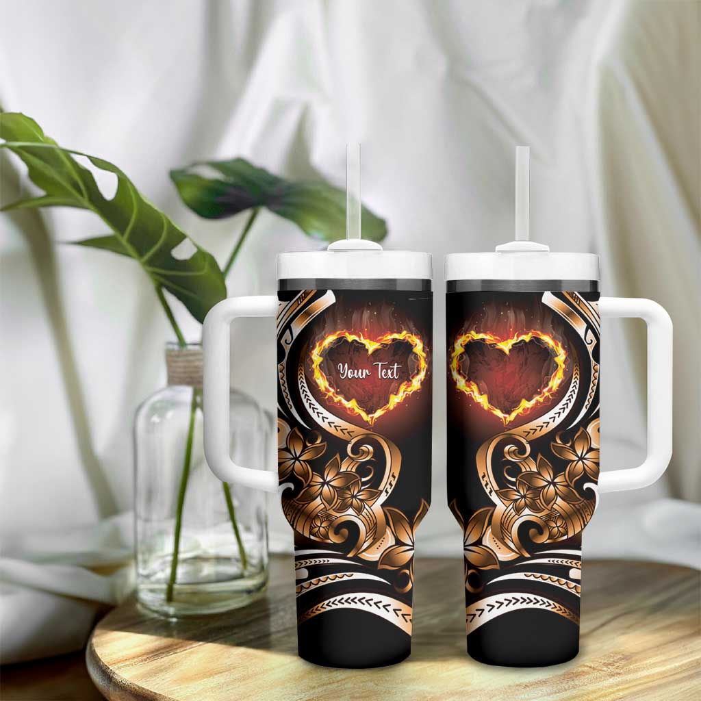 Personalised Polynesian Fiery Heart Tumbler With Handle Passionate Love LT01 - Polynesian Pride