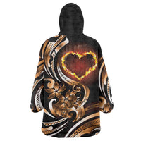 Personalised Polynesian Fiery Heart Wearable Blanket Hoodie Passionate Love LT01 - Polynesian Pride