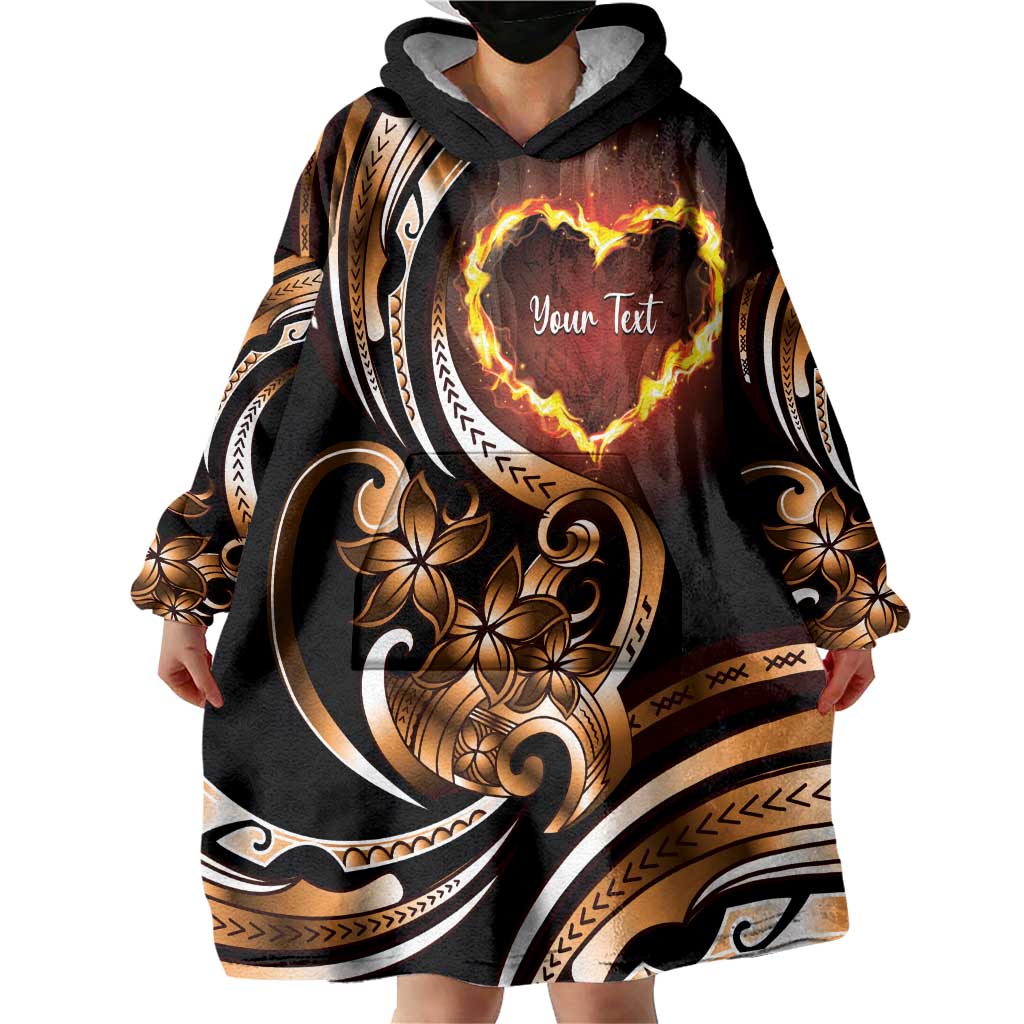 Personalised Polynesian Fiery Heart Wearable Blanket Hoodie Passionate Love LT01 - Polynesian Pride