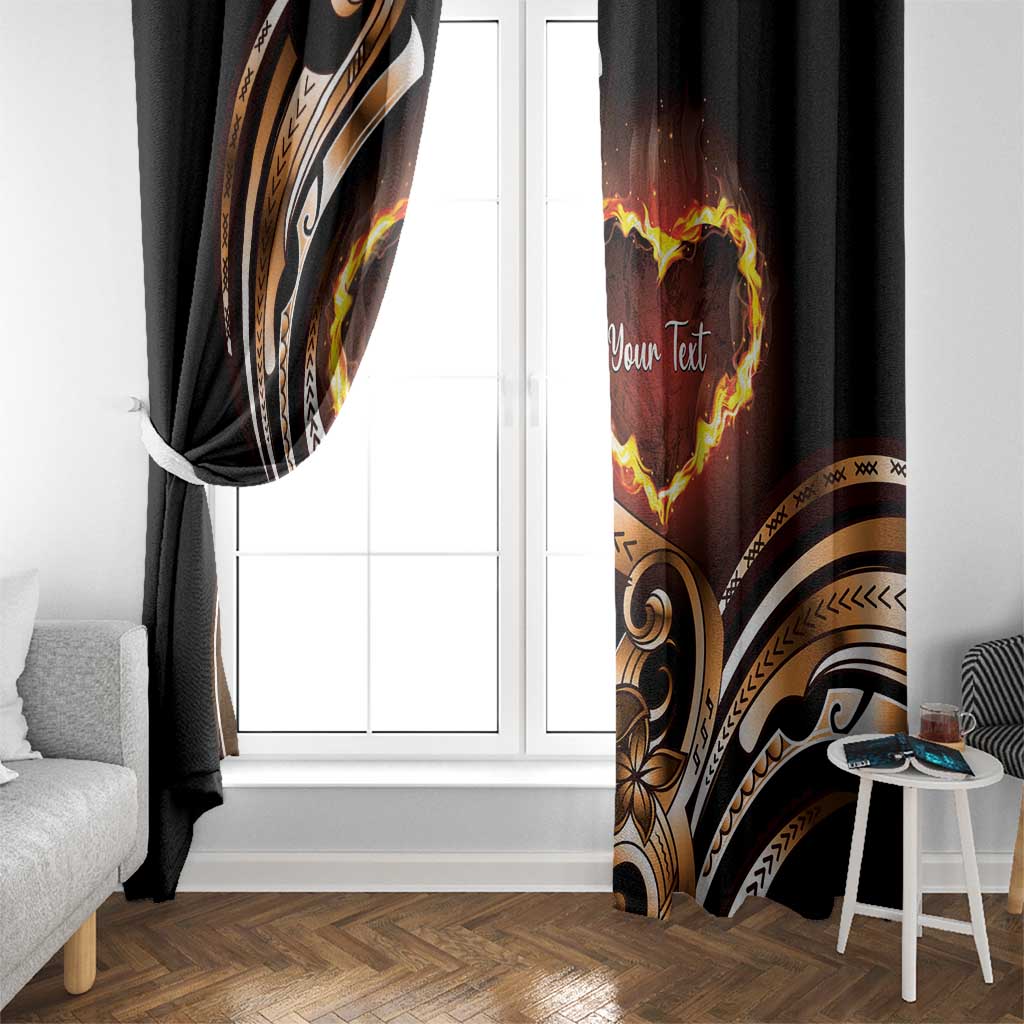 Personalised Polynesian Fiery Heart Window Curtain Passionate Love LT01 - Polynesian Pride