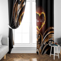 Personalised Polynesian Fiery Heart Window Curtain Passionate Love LT01 - Polynesian Pride