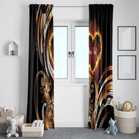 Personalised Polynesian Fiery Heart Window Curtain Passionate Love LT01 - Polynesian Pride