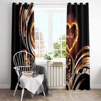 Personalised Polynesian Fiery Heart Window Curtain Passionate Love LT01 - Polynesian Pride