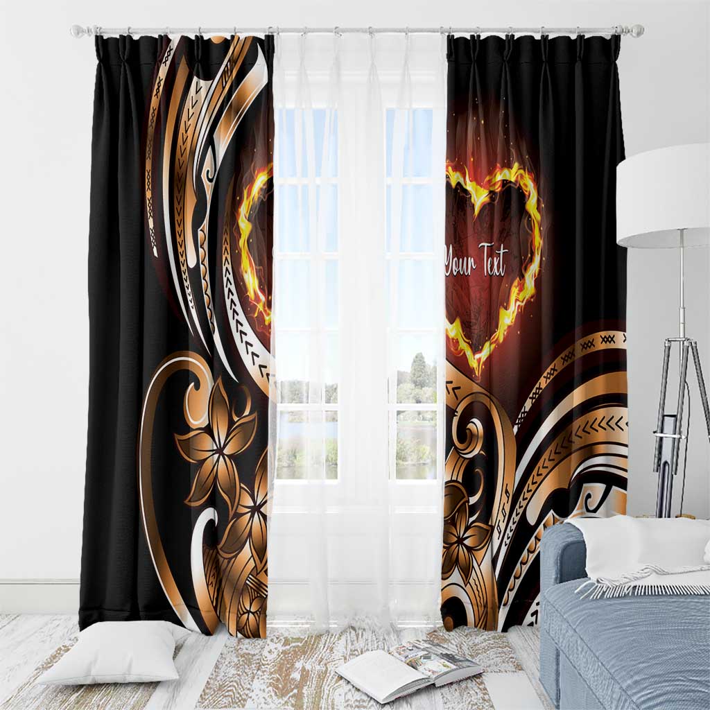 Personalised Polynesian Fiery Heart Window Curtain Passionate Love LT01 - Polynesian Pride