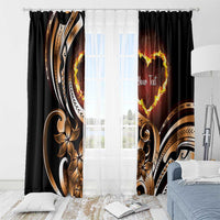 Personalised Polynesian Fiery Heart Window Curtain Passionate Love LT01 - Polynesian Pride